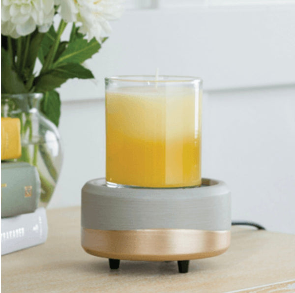 Stone Gray & Gold Electric Wax and Candle Warmer