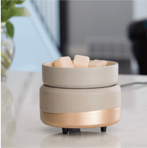 Stone Gray & Gold Electric Wax and Candle Warmer