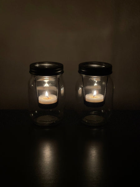 Mason Jar Tea Light Lamps